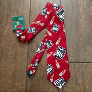 Bud Light 'I Love you Man' Vintage 1996 Red Necktie New Old Stock, Never Worn